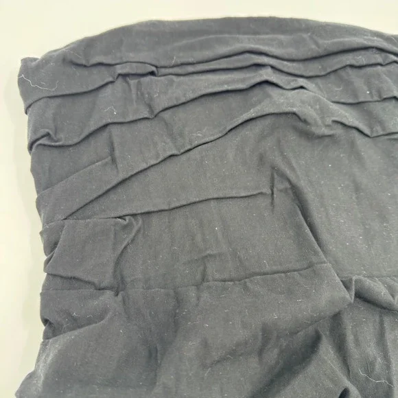 Anthropologie Black Strapless Dress Ruched Bodycon Mini Dress Size L - Picture 4 of 16